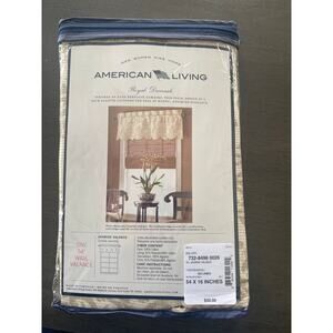NIP American Living Jasmine Valance 54" Wide 16" Long Royal Denmark Linen